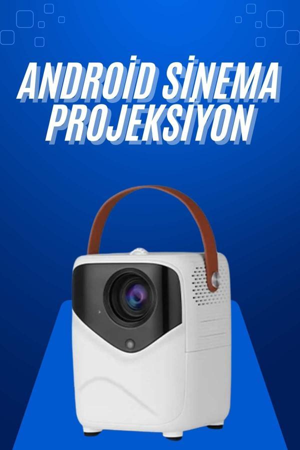 HD Ayaklı Portatif Projeksiyon Cihazı Android İşlemcili Sinema Projektörü - Image 1