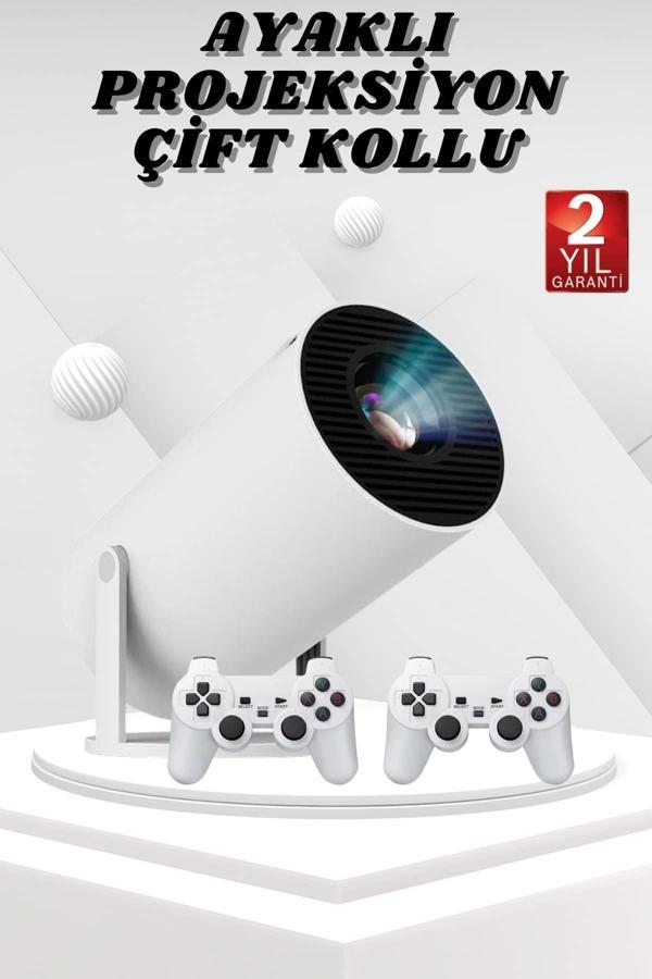 Ayaklı Oyun Projeksiyonu Çift Kollu Taşınabilir Sinema Projektörü - Image 1