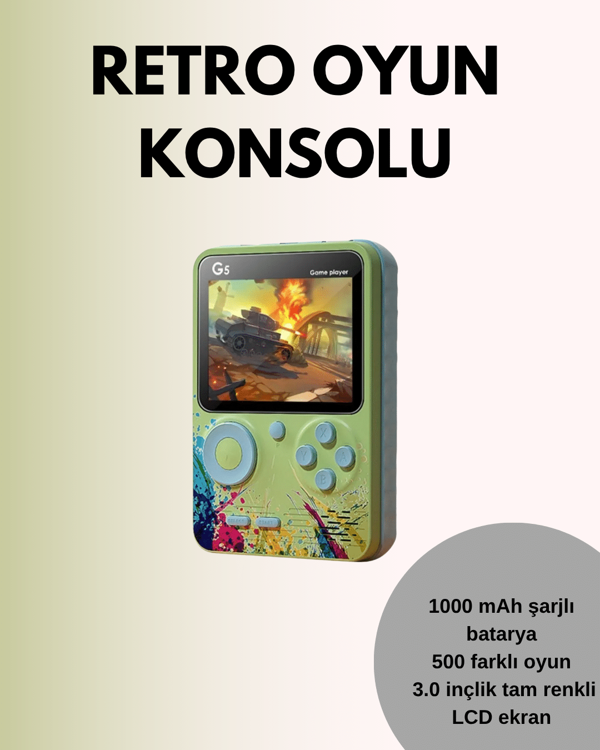 TV Bağlantılı 500 Oyunlu Mini Gameboy Konsol - Image 1