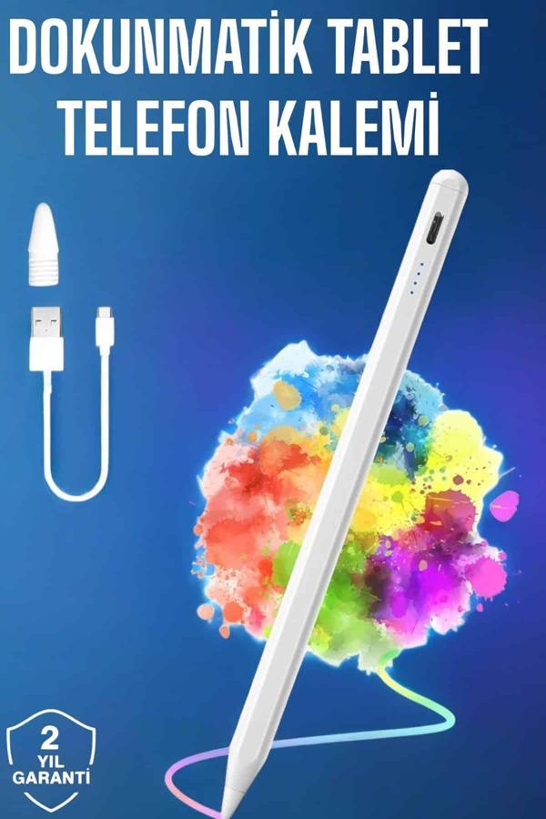 Tablet Kalemi iOS Android Windows Uyumlu Yedek Uçlu Universal Çizim Kalemi - Image 1