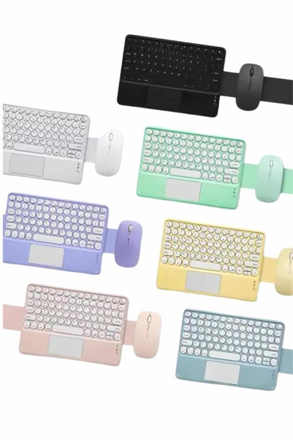 Bluetooth Touchpad Klavye Ultra İnce Taşınabilir Q Klavye - Image 1