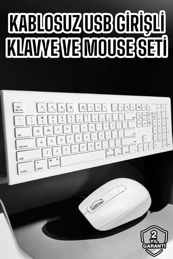 Q Klavye Klavye ve Mouse Seti USB Girişli Kablosuz - Image 1