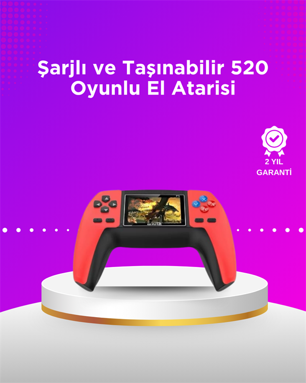 P5 Taşınabilir Retro Konsol – 520 Oyun, Ergonomik Tasarım, Nostaljik Eğlence - Image 1