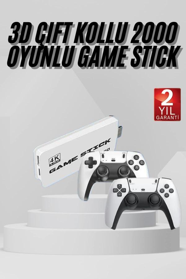 yeni nesil 3D 4K 2000 Oyunlu Game Stick Oyun Konsolu Çift Konsol - Image 1