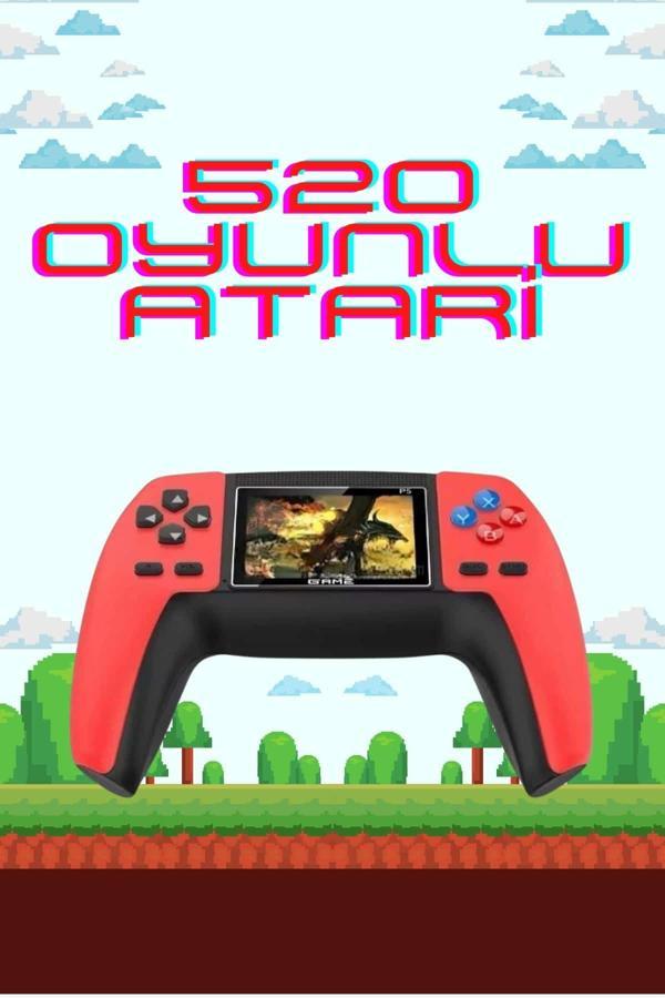 520 Retro Oyunlu El Konsolu Atari Oyun Konsolu Taşınabilir - Image 1