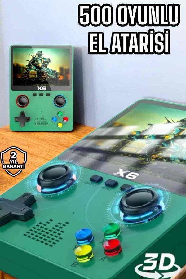 Çocuklara Özel 666 Oyunlu X6 Atari Video İzleme ve Müzik Dinleme - Image 1