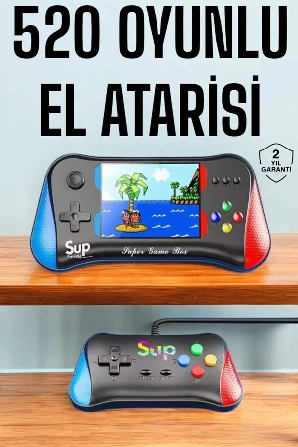 Retro 500 Oyunlu Nostaljik Oyunlu El Atari Gamebox Oyun Konsolu Çift Destekli - Image 1