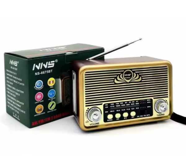 Nostalji Radio, Bluetooth Hoparlör, Şarz Edilebilir El Fenerli Taşınabilir Ses Sistemi - Image 1