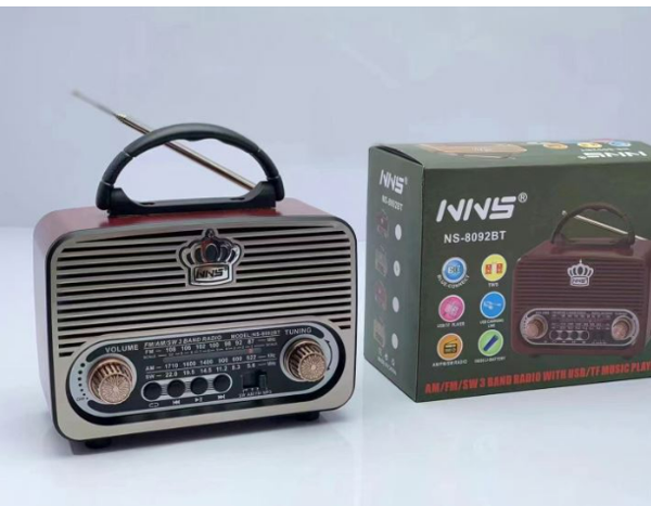 Nostalji Radio, Bluetooth Hoparlör, Şarz Edilebilir Taşınabilir USB Çalar  Ses Sistemi - Image 1