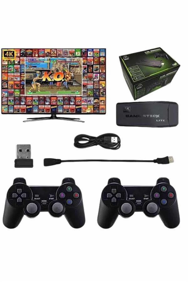 Çift Kollu 2.4g kablosuz Retro 4k Game stick 3500 oyun atari HD Görüntü Kalitesi - Image 1