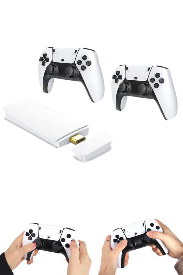 4K HD Görüntü Kaliteli Retro Game Stick 20000 Oyunlu Çift Kollu Beyaz Game Stick - Image 1