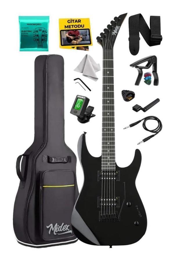 Midex Crade Black Rosewood Klavye Super Strat Kasa HH Yüksek Kaliteli Elektro Gitar - Image 1