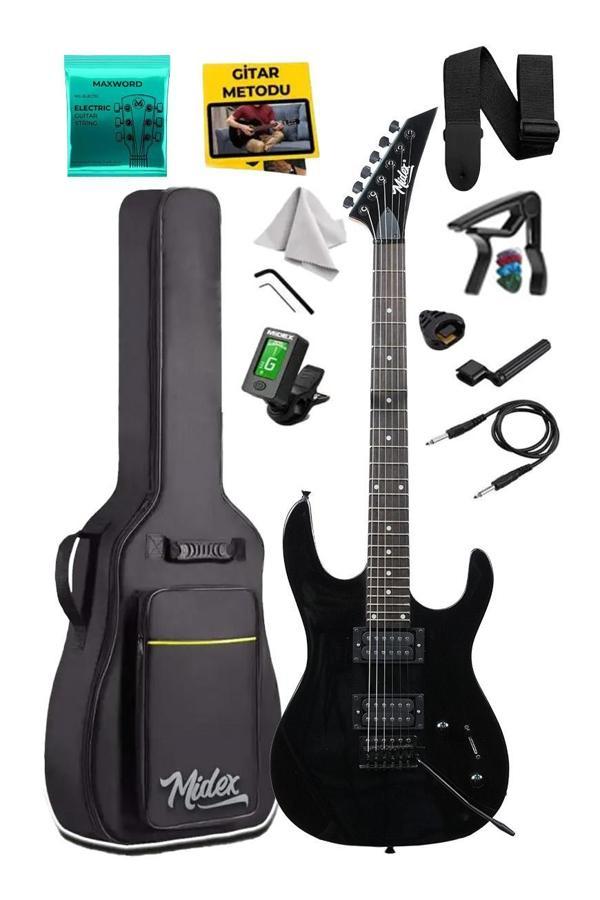 Midex Crade Black Rosewood Klavye Super Strat Kasa HH Yüksek Kaliteli Elektro Gitar - Image 1