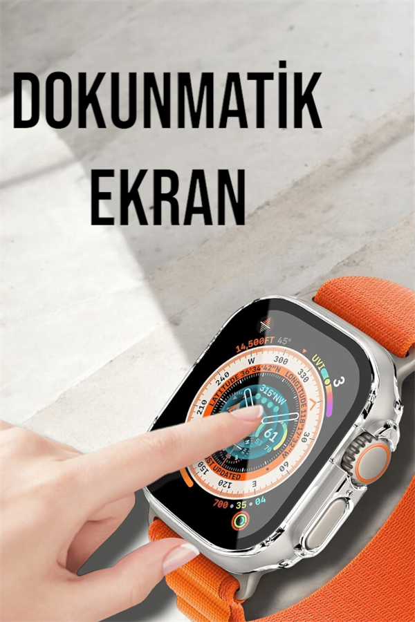 Bluetooth Bağlantılı 49MM Dokunmatik Akıllı Saat Sağlık ve Spor Takip Özellikli - Image 1