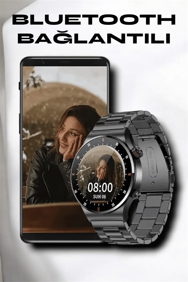 NFC ve Kablosuz Şarjlı Akıllı Saat EKG, Nabız & Spor Modları ile iOS ve Android Uyumlu - Image 1