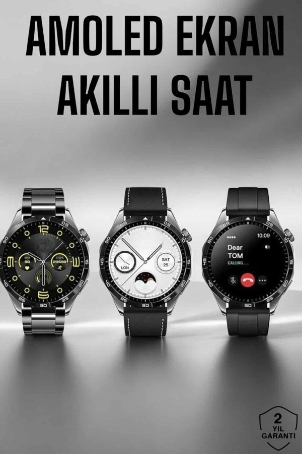 Akıllı Saat Metal Kordonlu GPS ve NFC Uyumlu Arama Cevaplayan - Image 1