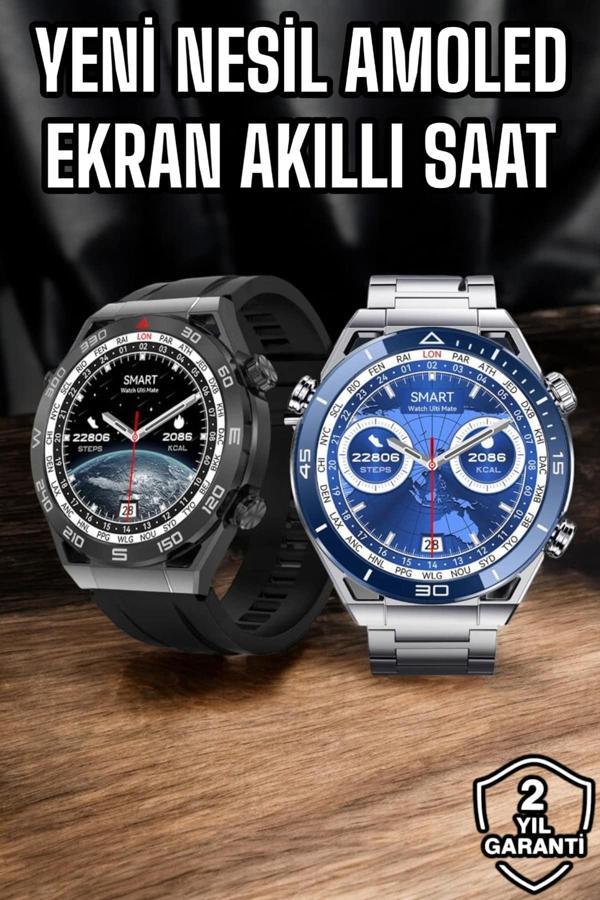 Akıllı Saat Yeni Nesil 2024 Model Metal Kordonlu Bluetooth Bağlantılı - Image 1