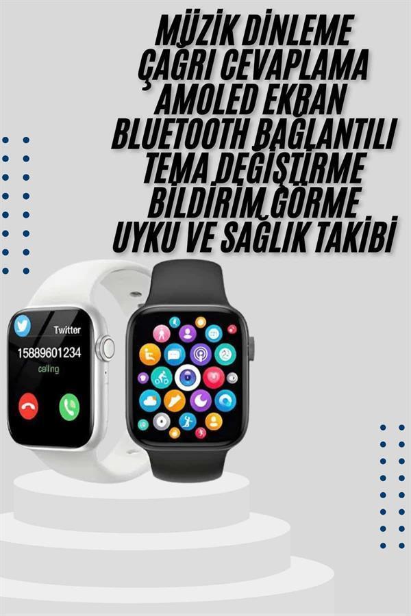 Akıllı Saat Yeni Nesil Android ve İOS Uyumlu Titreşim Modlu Alarm Kronometre - Image 1