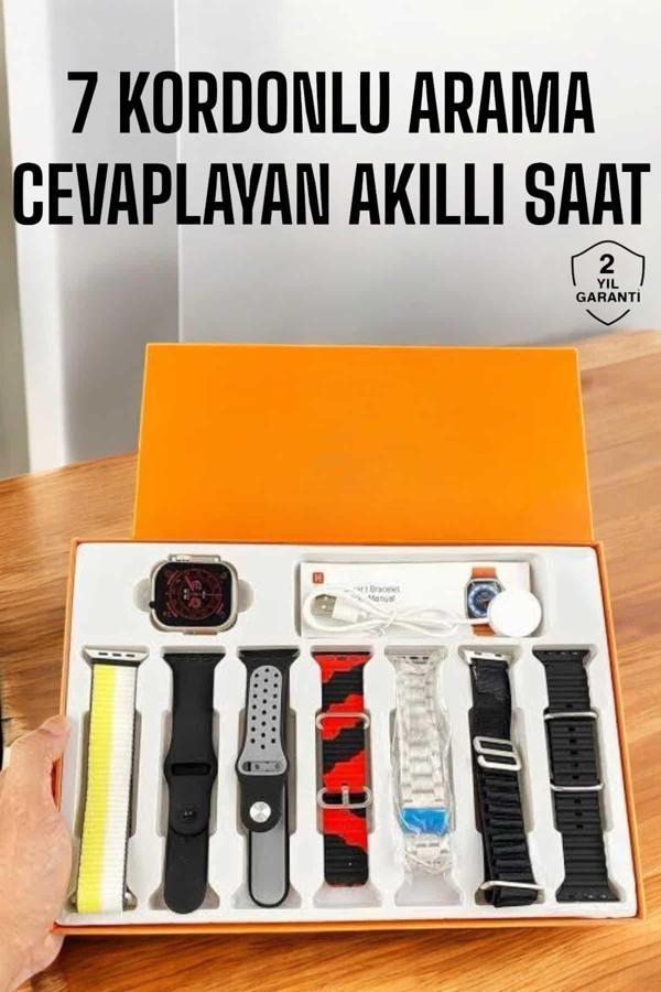 Akıllı Saat 7 Kordonlu Bildirim Görebilen Metal Kordon GPS Özelliği - Image 1