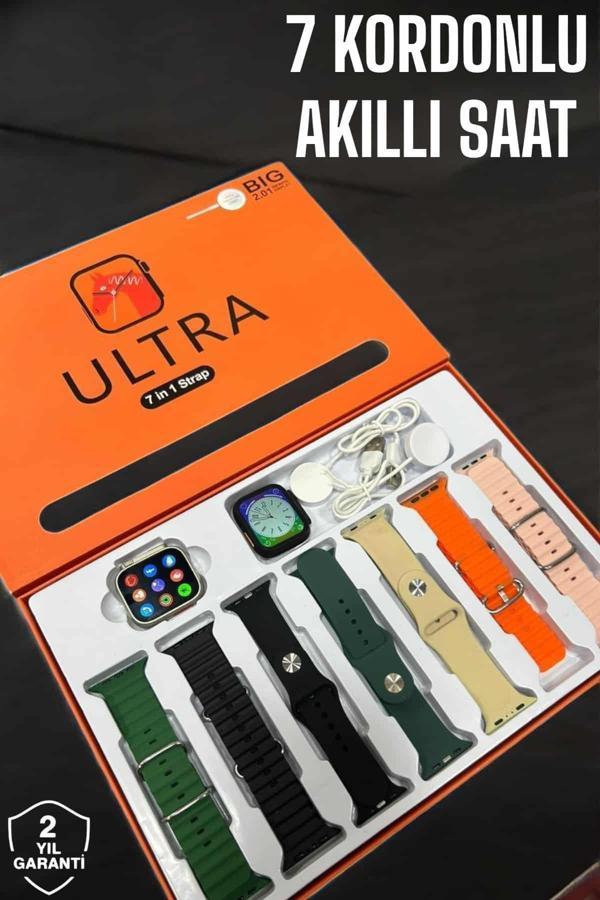 Akıllı Saat 7 Kordonlu Metal,Plastik Ve Hasır Kordon Seçeneği - Image 1