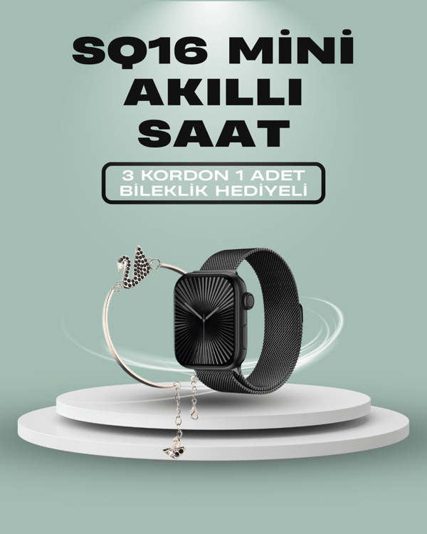 SQ-16 Mini Series 10 Akıllı Saat – 3 Kordon + Hediye Bileklik - Image 1