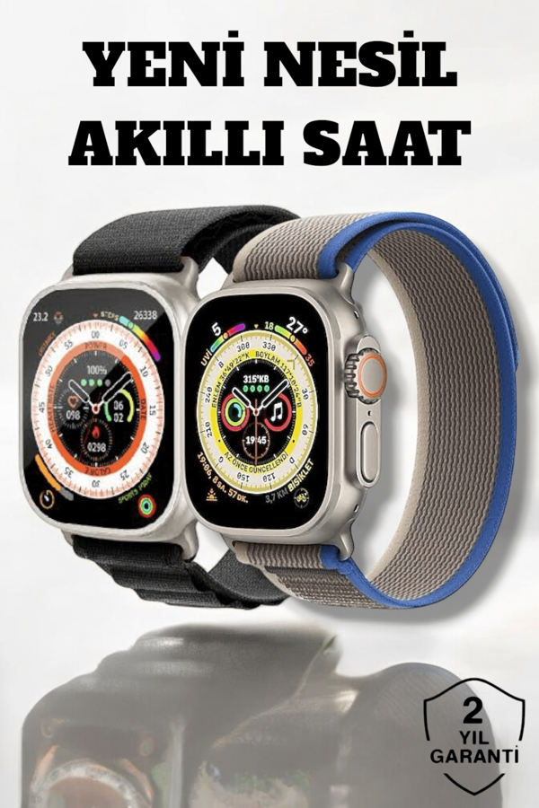 49MM Ekranlı, Kan Basıncı ve Adımsayar Özellikli Bluetooth Akıllı Saat - Image 1