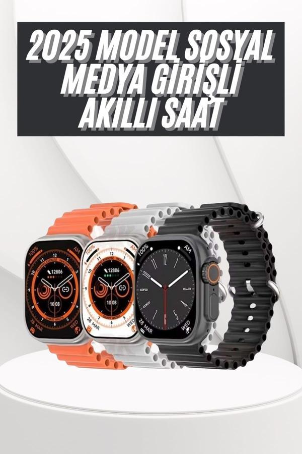 Yeni Nesil Akıllı Saat Uyku ve Sağlık Takibi Titeşimli Sesli Arama Mesaj ve Bildirim Görme - Image 1