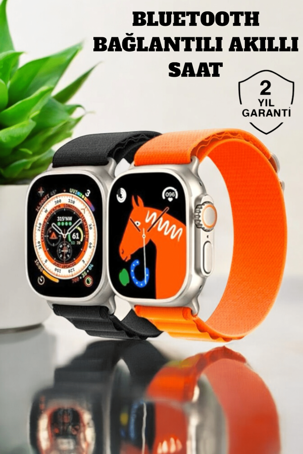 Bluetooth Bağlantılı 49MM Dokunmatik Akıllı Saat Sağlık ve Spor Takip Özellikli - Image 1