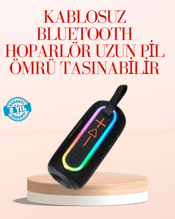 Taşınabilir Bluetooth Hoparlör Kırmızı IP67 Su Geçirmez - Image 1