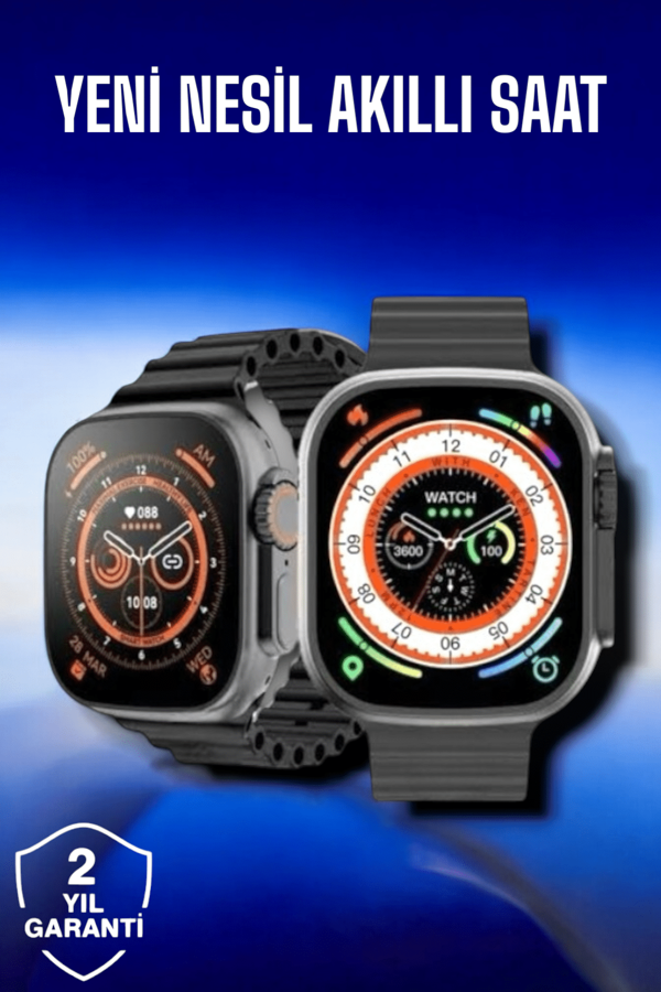 45 MM Gri Kasa Ultra Akıllı Saat Sesli Görüşme, Sağlık Takibi, Suya Dayanıklı - Image 1