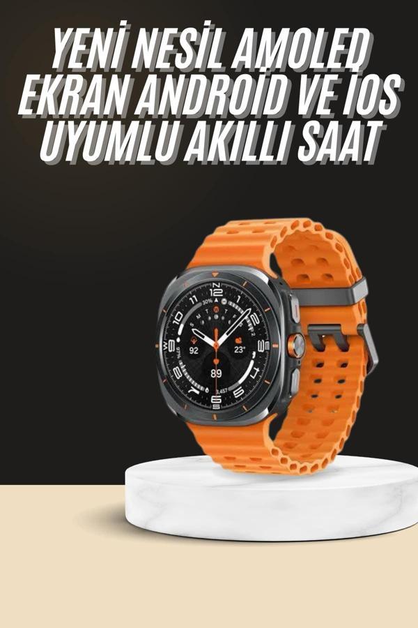 Akıllı Saat Unısex Zarif Görünümlü Titanyum Kasa Amoled Ekran Müzik Dinleme - Image 1