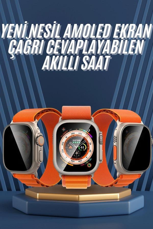 Ultra Max Kordon Kilitli Akıllı Saat Amoled Ekran Titreşimli Çağrı Cevaplayabilen - Image 1