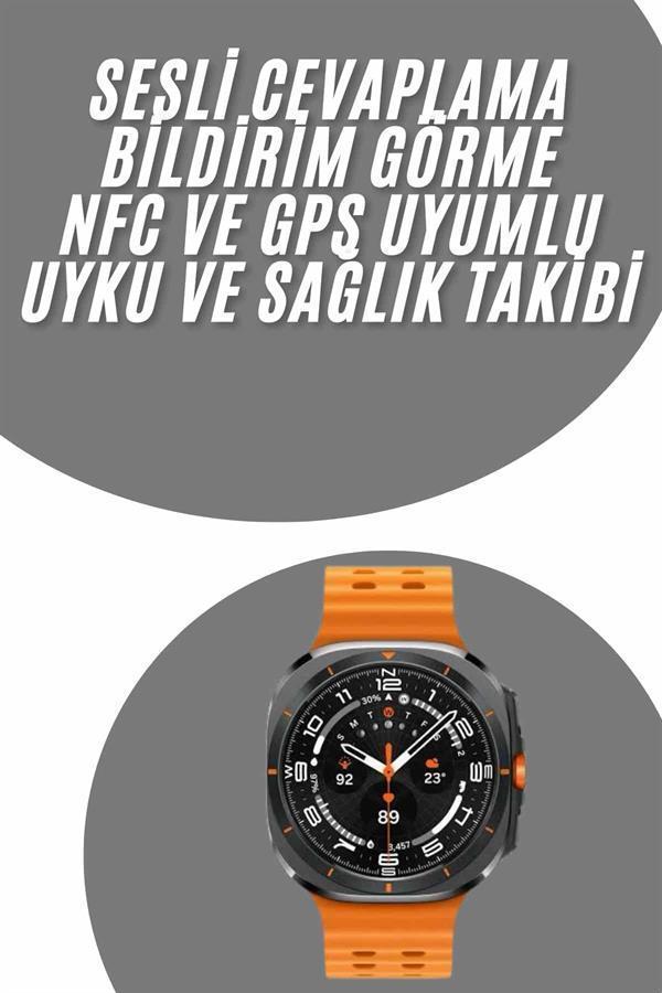 Tüm Telefonlara Uyumlu Akıllı Saat Uyku ve Sağlık Takibi Nabız Ölçer Adım sayar - Image 1