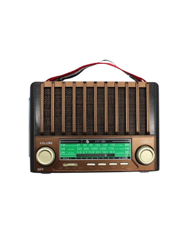 KTF-1428 Güneş Paneli Şarjlı Nostaljik Bluetooth Hoparlör – FM/AM/SW Radyo, USB/SD Desteği, Taşınabi - Image 1