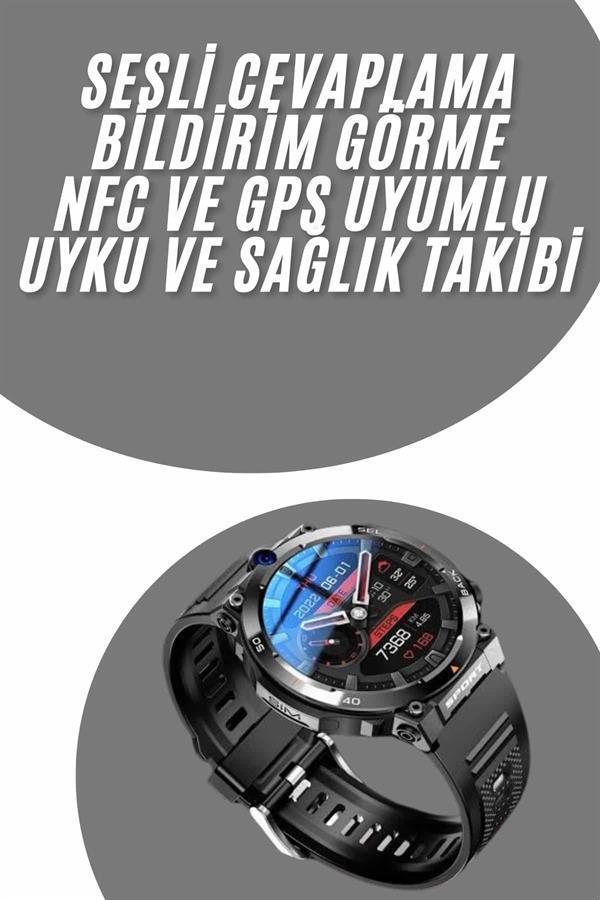 Akıllı Saat Yeni Model Sesli Asistan Bildirim Görme Bluetooth Bağlantılı Müzik Dinleme - Image 1