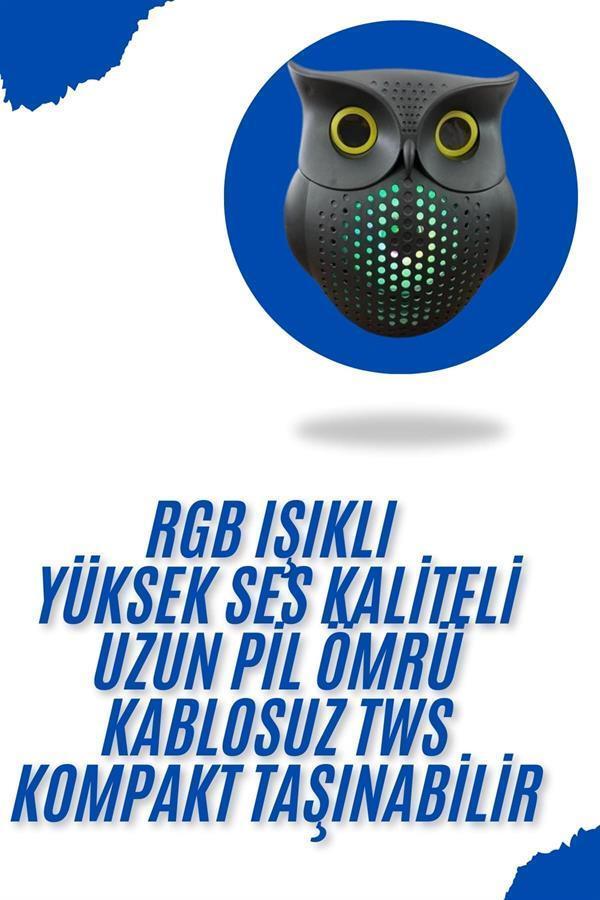 Baykuş Görünümlü Işıklı Bluetooth Speaker Bluetooth Hoparlör - Image 1