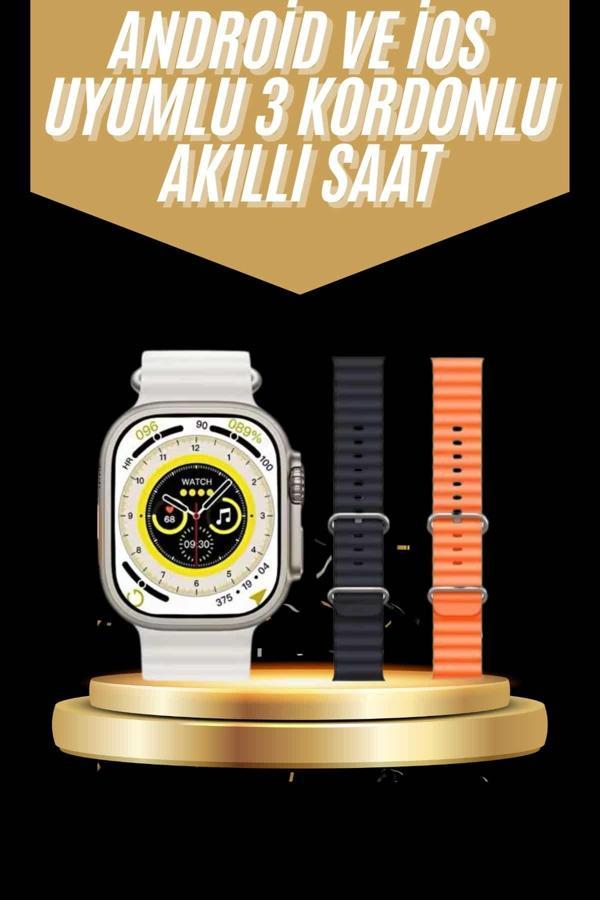 Yeni Nesil 3 Kordonlu Kol Saati 49 MM Amoled Ekran Akıllı Saat - Image 1