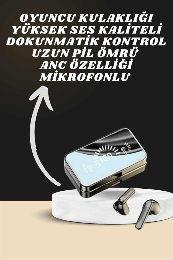 Aynalı Bluetooth Kulaklık ve 7 Kordonlu Akıllı Saat Dijital Göstergeli Uzun Pil Ömrü - Image 1