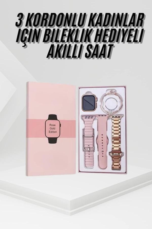 Yeni Nesil Kadın Akıllı Saat Rose Gold Android ve İos Uyumlu - Image 1