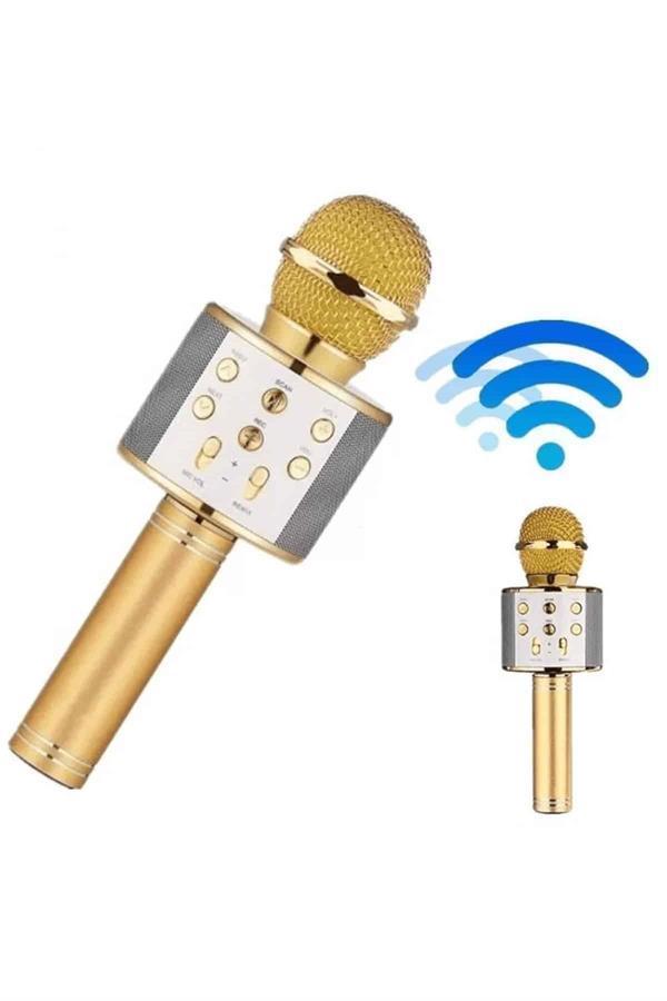 Bluetooth Hoparlör USB AUX SD Kart Kaoroke Mikrofon Uzun Pil Ömrü - Image 1
