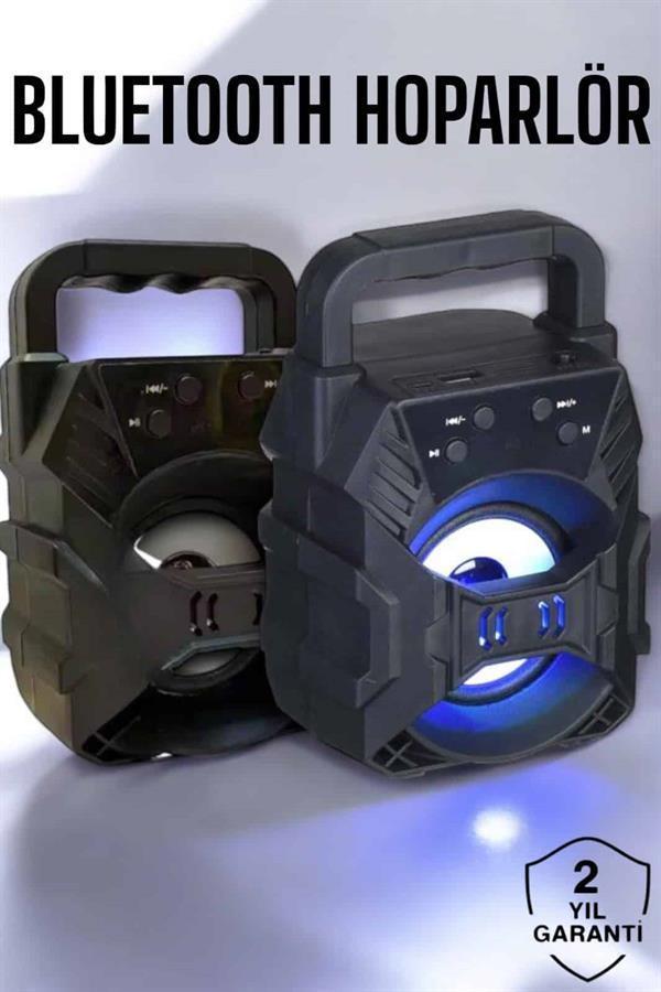 Taşınabilir Bluetooth Hoparlör Led Işıklı Uzun Pil Ömrü - Image 1