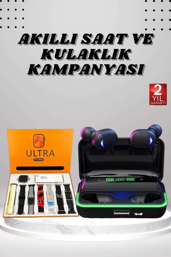 Yeni Nesil Akıllı Saat ve Bluetooth Kulaklık Kampanyası Android Ve İOS Uyumlu Uyku ve Sağlık Takibi - Image 1