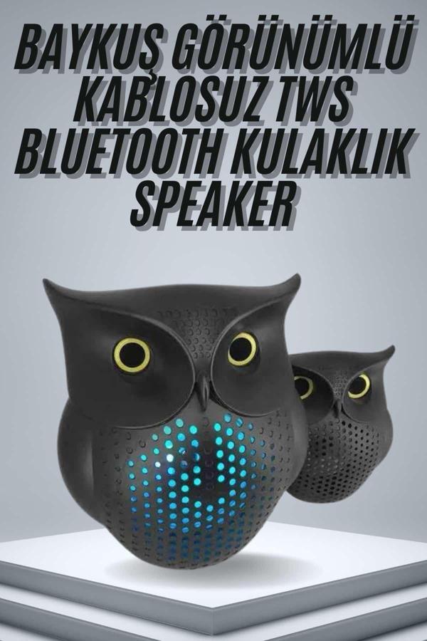 TWS Bluetooth Hoparlör Baykuş Tasarımlı Taşınabilir RGB Işıklı Uzun Pil Ömrü - Image 1