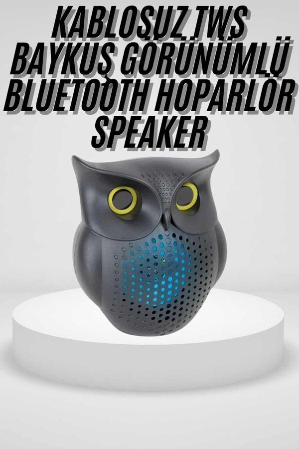 Siyah Bluetooth Hoporlör Baykuş Speaker Bluetooth 5.0 Bağlantılı - Image 1