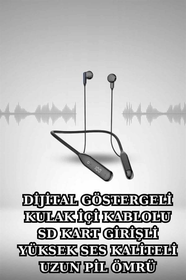 Alarm ve Titreşim Özellikli Akıllı Saat ve Mikrofonlu Kablolu Bluetooth Kulaklık 60 Saat - Image 1