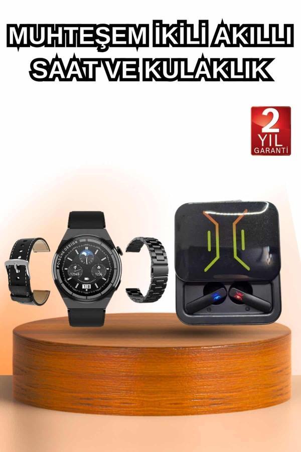 Dijital Göstergeli Bluetooth Kulaklık ve Bildirim Görebilen Akıllı Saat Alarm ve Titreşim - Image 1