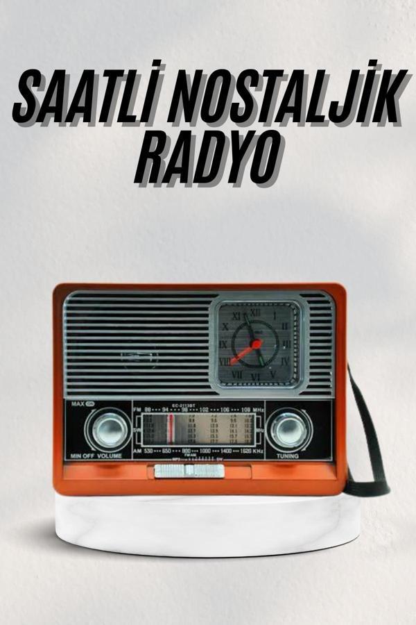 Vintage Nostaljik Radyo AUX USB SD Kart Girişli Şarjlı Bluetooth Bağlantılı - Image 1
