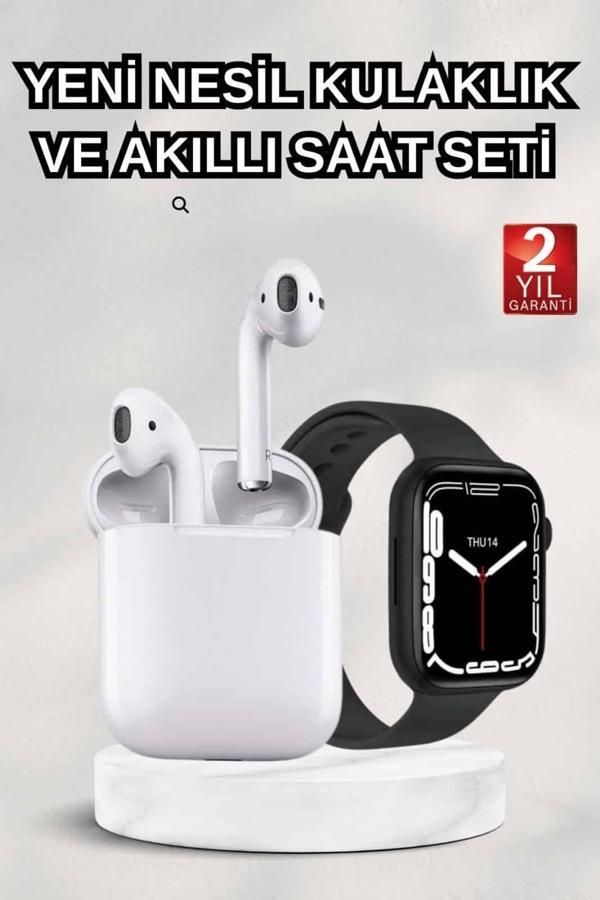 2025 Model Akıllı Saat ve 2.Nesil TWS Bluetooth Kulaklık ANC Özelliği Amoled Ekran - Image 1