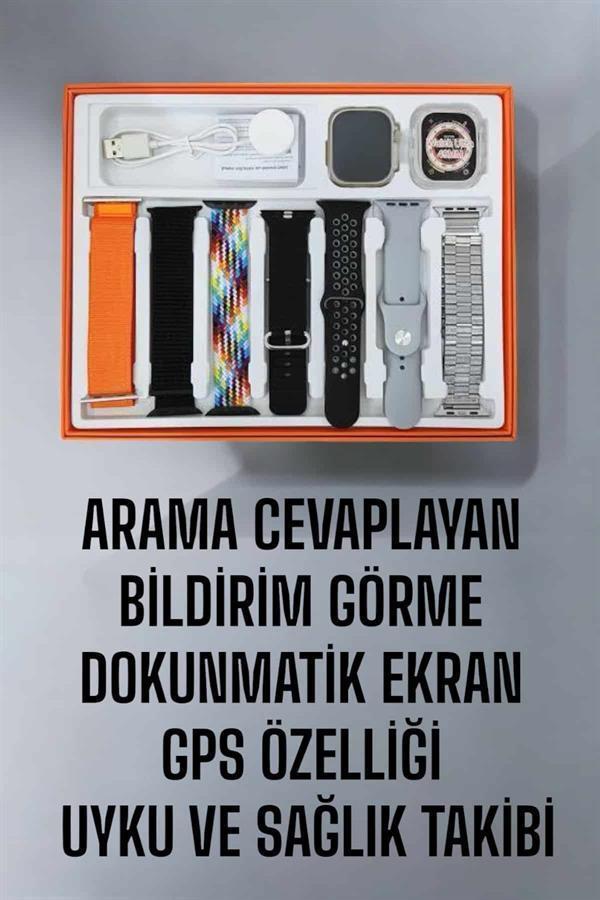 Akıllı Saat 7 Kordonlu Metal,Plastik Ve Hasır Kordon Seçeneği - Image 1