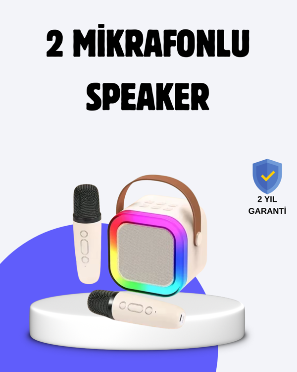 Taşınabilir Bluetooth Karaoke Hoparlör – 2400 mAh Batarya - Image 1